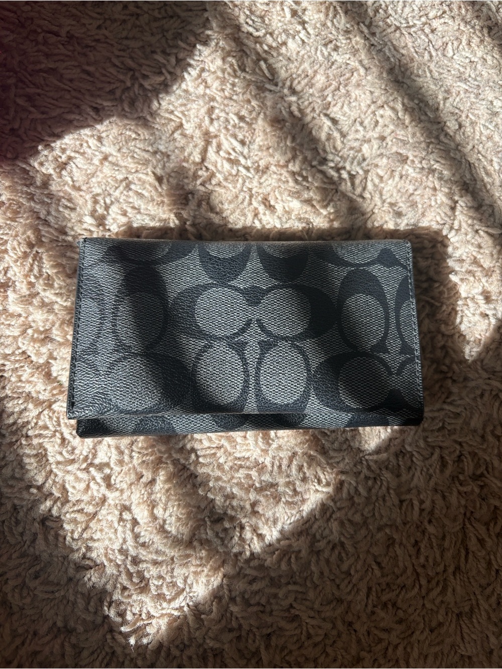 Coach Black/Gray Signature Trifold Card Holder